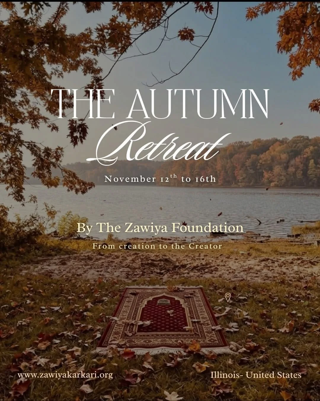 Affiche de la retraite d'automne à Nauvoo, Illinois, du 12 au 16 novembre 2026